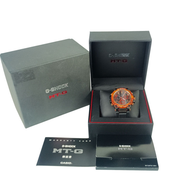 CASIO カシオ 時計 G-SHOCK 40th Anniversary Flare Red MT-G MTG-B3000 Series MTG-B3000FR-1AJR ブラック フレアレッド系 カーボンファイバー強化樹脂／ステンレススチール 樹脂バンド メンズ ソーラー電波 美品