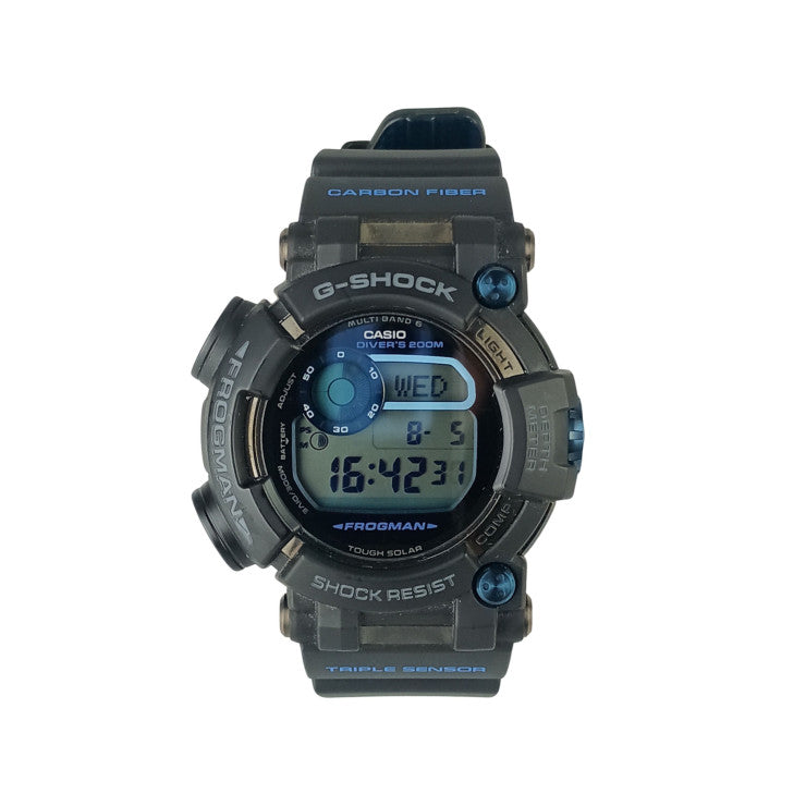 CASIO カシオ 時計 G-SHOCK MASTER OF G - SEA FROGMAN GWF-D1000B-1JF ブラック系 ステンレススチール／樹脂 カーボンファイバーインサートバンド メンズ ソーラー電波 美品