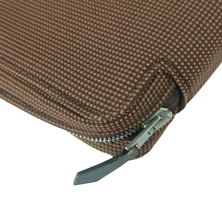 HERMES エルメス クラッチバッグ エールライン マルチケース 101196M ブラウン系 キャンバス ユニセックス ラウンドファスナー 美品