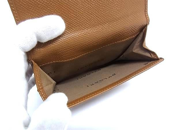 BVLGARI ブルガリ 二つ折り財布 ブルガリブルガリ Wホック財布 ブラウン系 レザー レディース ゴールド金具 美品