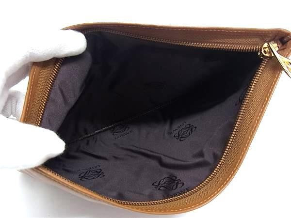 LOEWE ロエベ ポーチ アナグラム ブラウン系 ナッパレザー レディース マルチポーチ 化粧ポーチ クラッチバッグ ゴールド金具 超美品