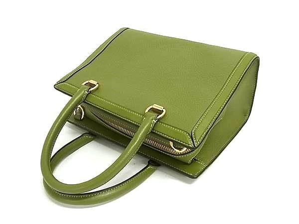 COACH コーチ ハンドバッグ グレース キャリーオール CC141 グリーン系 レザー レディース 2WAY ショルダーバッグ ゴールド金具 美品