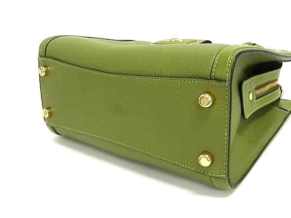 COACH コーチ ハンドバッグ グレース キャリーオール CC141 グリーン系 レザー レディース 2WAY ショルダーバッグ ゴールド金具 美品