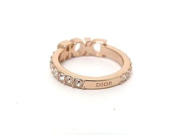 DIOR ディオール 指輪 ディオレボリューション リング ピンクゴールド系 メタル ラインストーン レディース 美品