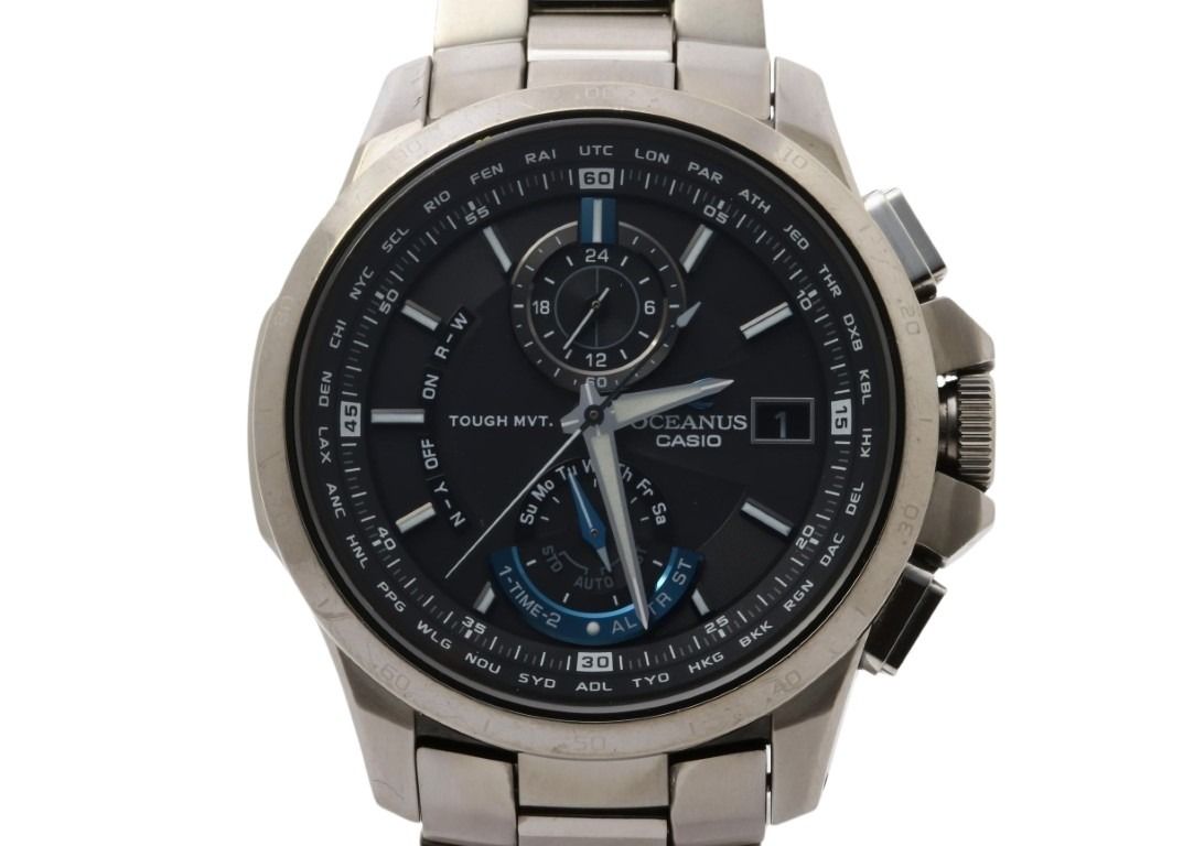 CASIO カシオ 時計 OCEANUS オシアナス OCW-T1010B-1AJF ブラック シルバー系 チタン メンズ アナログ 美品