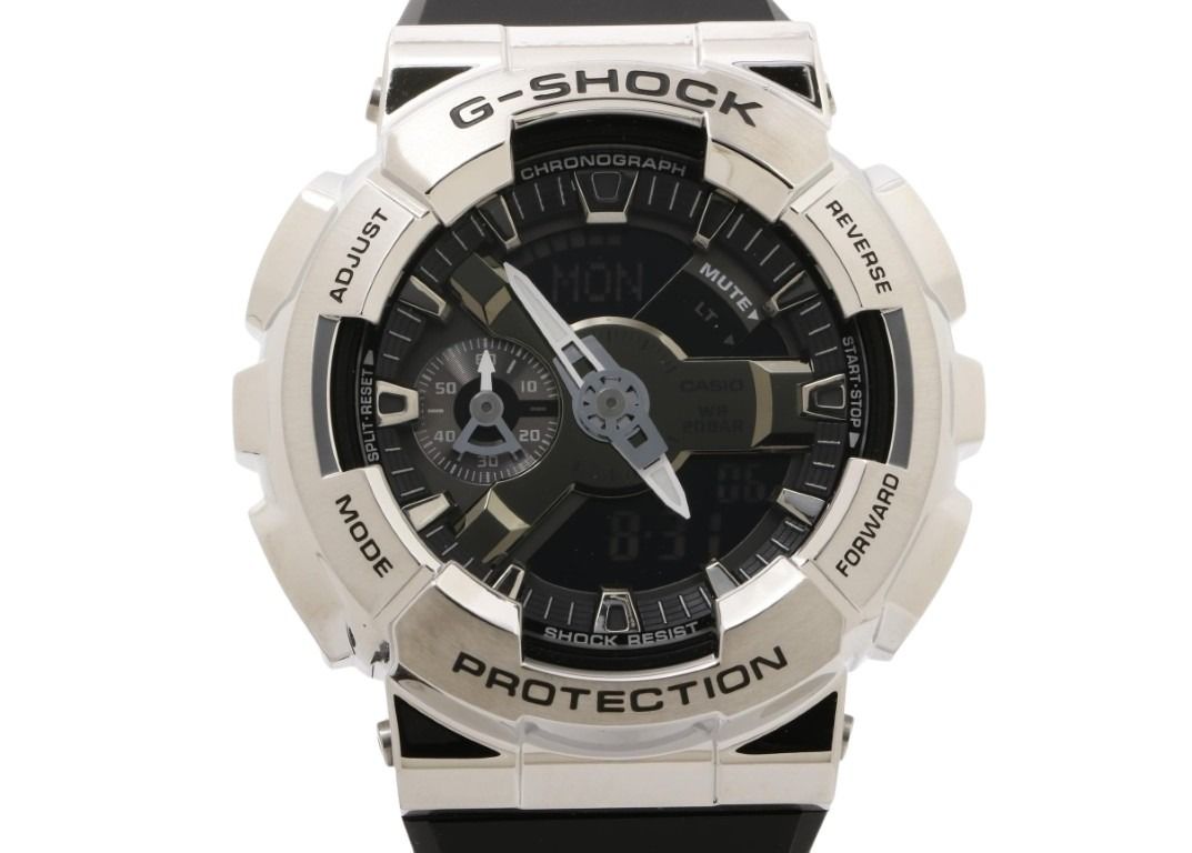 CASIO カシオ 時計 G-SHOCK ANALOG-DIGITAL 110 SERIES GM-110-1AJF ブラック シルバー系 樹脂／ステンレススチール 樹脂バンド メンズ アナデジ 新品未使用展示品