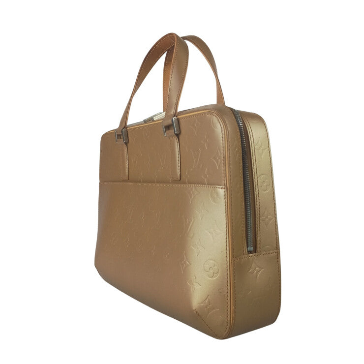 LOUIS VUITTON ルイヴィトン ハンドバッグ モノグラム マット マルデン M55137 アンブレ系 レザー ユニセックス ビジネスバッグ シルバー金具 美品