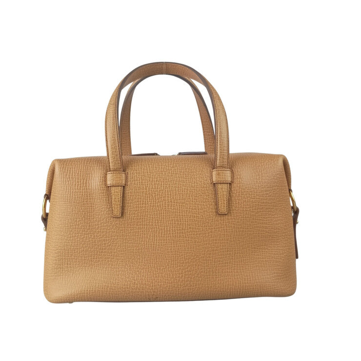 LOEWE ロエベ ハンドバッグ ミニボストンバッグ ライトブラウン系 レザー レディース ゴールド金具 美品