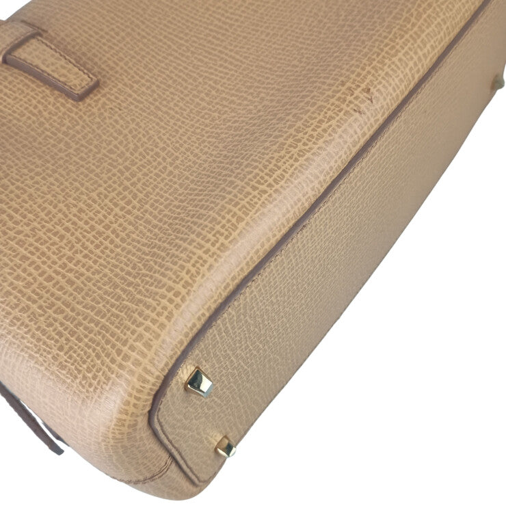 LOEWE ロエベ ハンドバッグ ミニボストンバッグ ライトブラウン系 レザー レディース ゴールド金具 美品