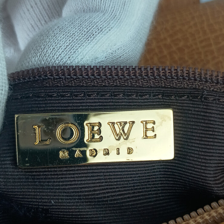 LOEWE ロエベ ハンドバッグ ミニボストンバッグ ライトブラウン系 レザー レディース ゴールド金具 美品