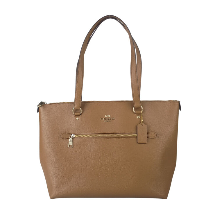 COACH コーチ トートバッグ ギャラリー トート F79608 キャメル系 クロスグレイン レザー レディース ゴールド金具 美品