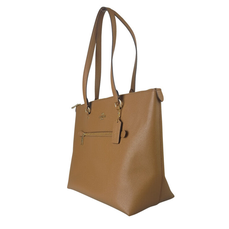 COACH コーチ トートバッグ ギャラリー トート F79608 キャメル系 クロスグレイン レザー レディース ゴールド金具 美品