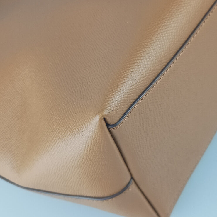 COACH コーチ トートバッグ ギャラリー トート F79608 キャメル系 クロスグレイン レザー レディース ゴールド金具 美品