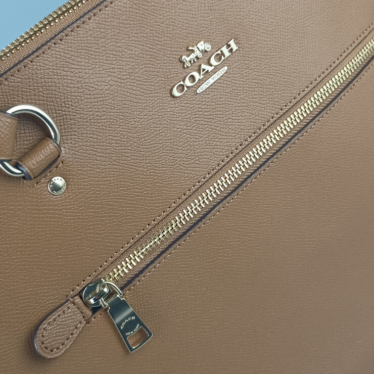 COACH コーチ トートバッグ ギャラリー トート F79608 キャメル系 クロスグレイン レザー レディース ゴールド金具 美品