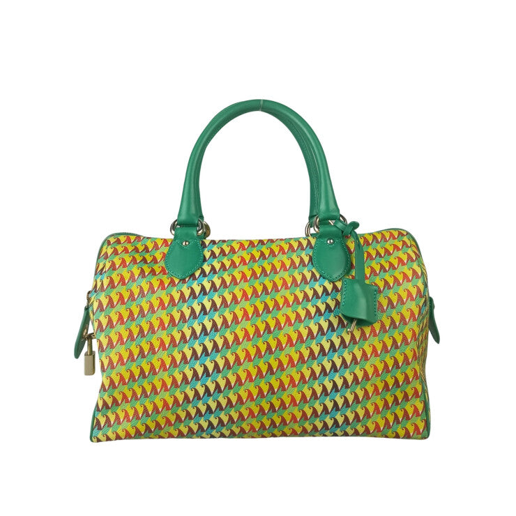 ETRO エトロ ハンドバッグ ミラビリア カプセルコレクション 1C363 8835 グリーン系 イエロー系 マルチカラー PVC レザー レディース トゥクラール＆タグラ コラボ 美品