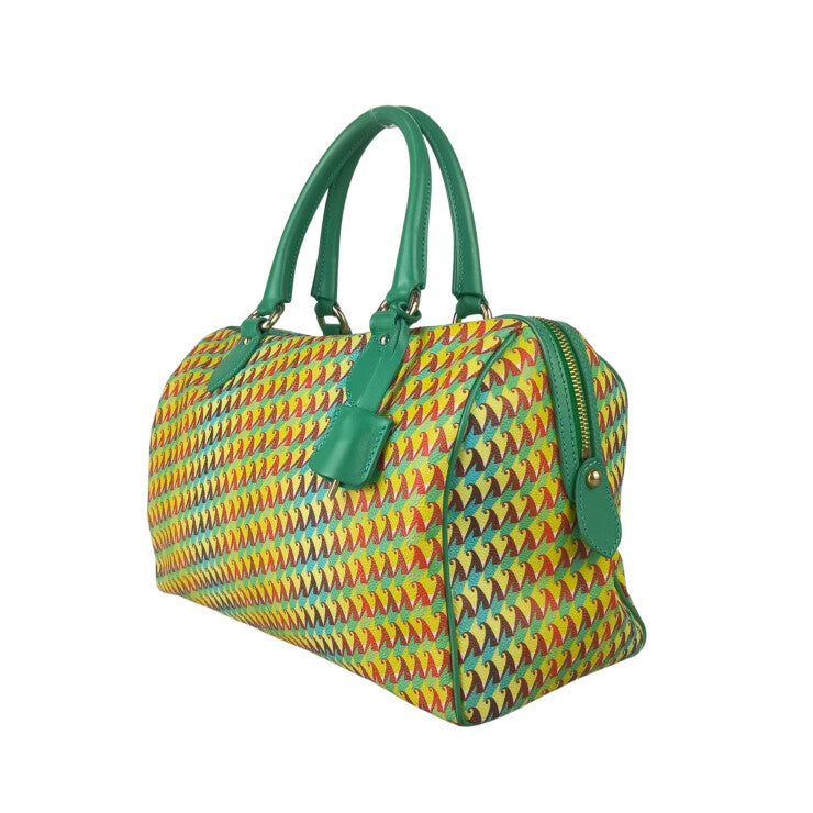 ETRO エトロ ハンドバッグ ミラビリア カプセルコレクション 1C363 8835 グリーン系 イエロー系 マルチカラー PVC レザー レディース トゥクラール＆タグラ コラボ 美品