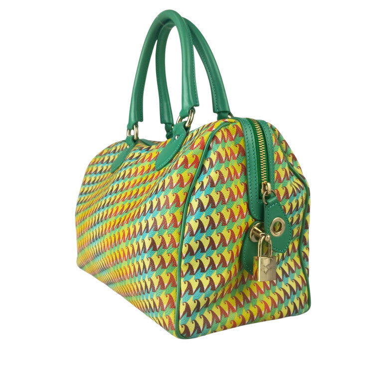 ETRO エトロ ハンドバッグ ミラビリア カプセルコレクション 1C363 8835 グリーン系 イエロー系 マルチカラー PVC レザー レディース トゥクラール＆タグラ コラボ 美品