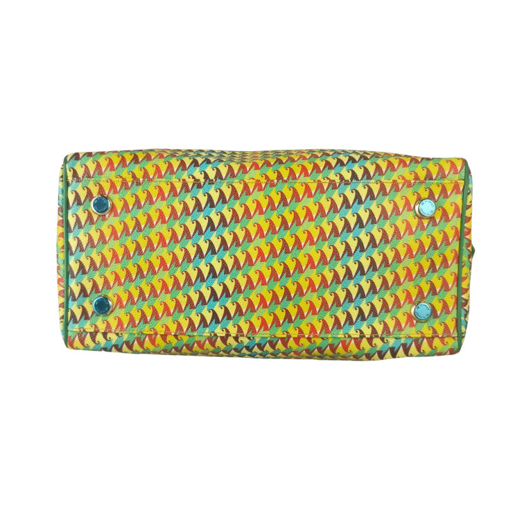 ETRO エトロ ハンドバッグ ミラビリア カプセルコレクション 1C363 8835 グリーン系 イエロー系 マルチカラー PVC レザー レディース トゥクラール＆タグラ コラボ 美品