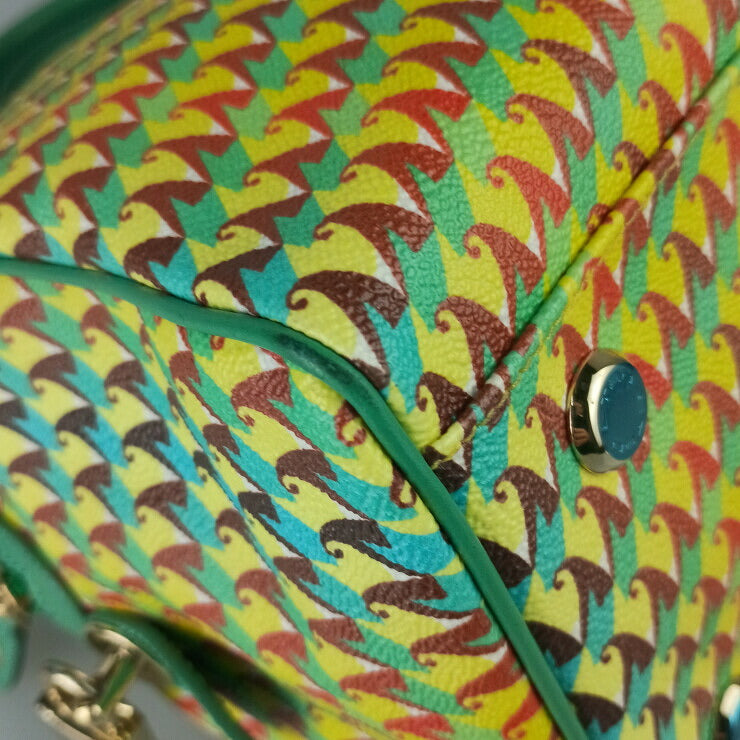 ETRO エトロ ハンドバッグ ミラビリア カプセルコレクション 1C363 8835 グリーン系 イエロー系 マルチカラー PVC レザー レディース トゥクラール＆タグラ コラボ 美品
