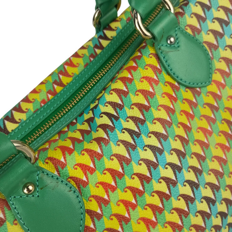 ETRO エトロ ハンドバッグ ミラビリア カプセルコレクション 1C363 8835 グリーン系 イエロー系 マルチカラー PVC レザー レディース トゥクラール＆タグラ コラボ 美品