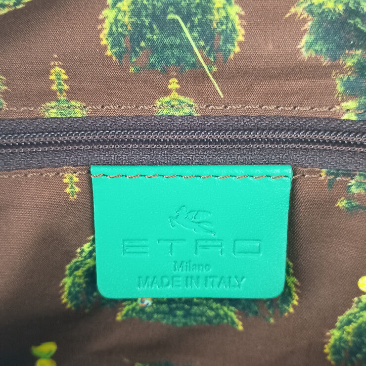 ETRO エトロ ハンドバッグ ミラビリア カプセルコレクション 1C363 8835 グリーン系 イエロー系 マルチカラー PVC レザー レディース トゥクラール＆タグラ コラボ 美品