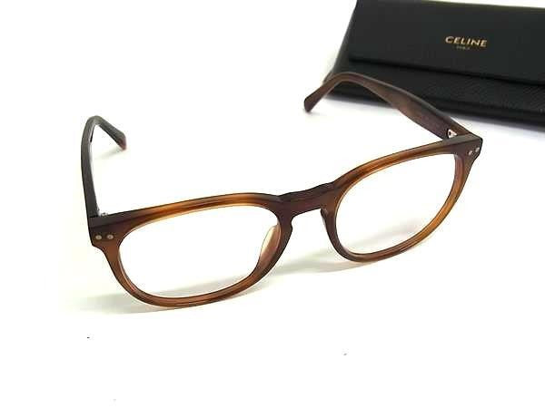 CELINE セリーヌ 眼鏡 アジアンフィット メガネフレーム CL50021I ブラウン系×レンズ クリア プラスチック ユニセックス 伊達メガネ