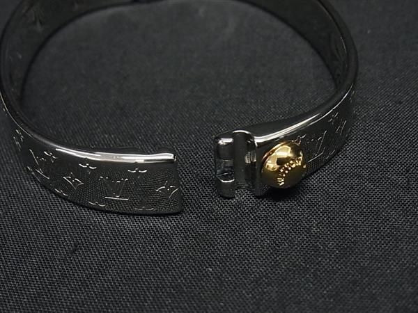 LOUIS VUITTON ルイヴィトン ブレスレット カフ ナノグラム M00249 シルバー × ゴールド系 メタル レディース バングル 超美品