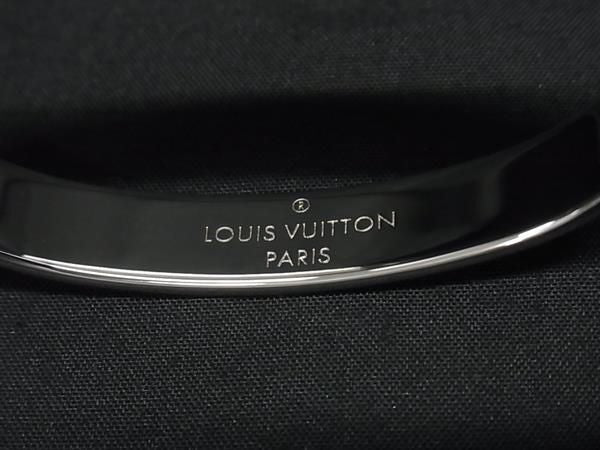 LOUIS VUITTON ルイヴィトン ブレスレット カフ ナノグラム M00249 シルバー × ゴールド系 メタル レディース バングル 超美品