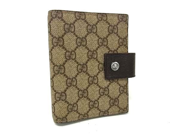 GUCCI グッチ 手帳カバー GGスプリーム 115240 ベージュ ブラウン系 PVC レザー ユニセックス システム手帳 6穴 美品