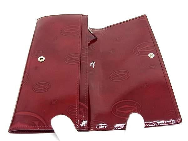 CARTIER カルティエ 長財布 ハッピーバースデー L3000722 ボルドー系 パテントレザー レディース 二つ折り 美品