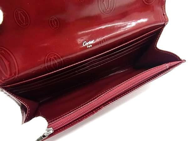 CARTIER カルティエ 長財布 ハッピーバースデー L3000722 ボルドー系 パテントレザー レディース 二つ折り 美品