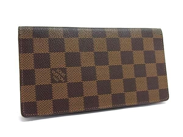 LOUIS VUITTON ルイヴィトン 長財布 ポルトバルールカルトクレディ N61823 エベヌ（ブラウン）系 ダミエ メンズ 二つ折り 美品