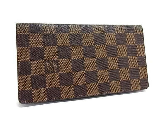 LOUIS VUITTON ルイヴィトン 長財布 ポルトバルールカルトクレディ N61823 エベヌ（ブラウン）系 ダミエ メンズ 二つ折り 美品