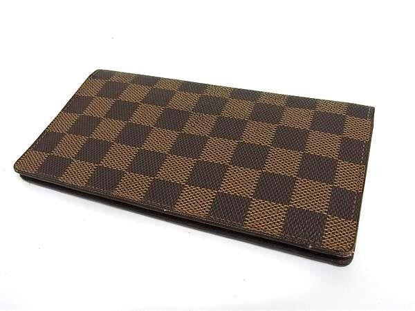 LOUIS VUITTON ルイヴィトン 長財布 ポルトバルールカルトクレディ N61823 エベヌ（ブラウン）系 ダミエ メンズ 二つ折り 美品