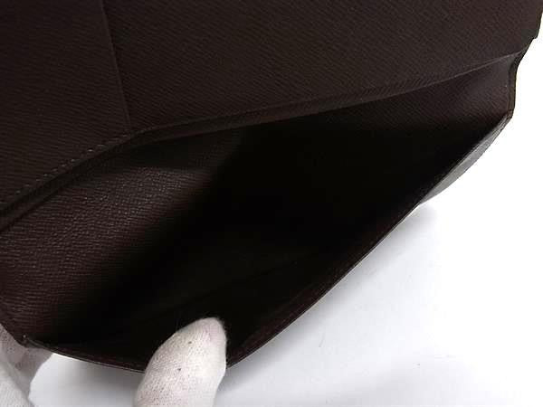 LOUIS VUITTON ルイヴィトン 長財布 ポルトバルールカルトクレディ N61823 エベヌ（ブラウン）系 ダミエ メンズ 二つ折り 美品