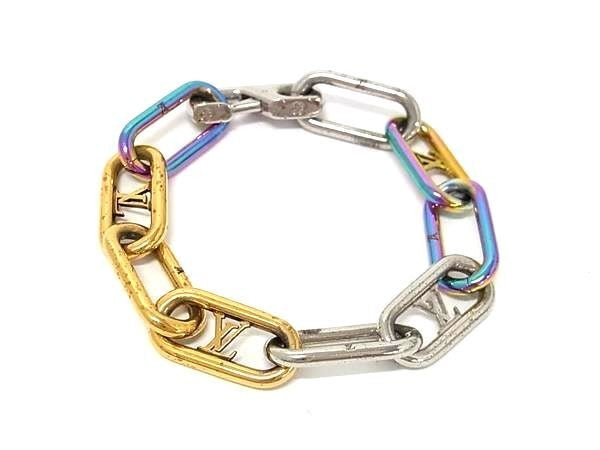 LOUIS VUITTON ルイヴィトン ブレスレット ブラスレ シグネチャー チェーン M80178 マルチカラー系 メタル メンズ 美品