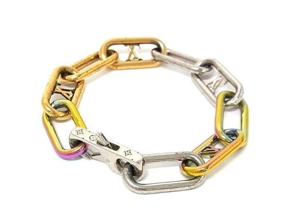LOUIS VUITTON ルイヴィトン ブレスレット ブラスレ シグネチャー チェーン M80178 マルチカラー系 メタル メンズ 美品