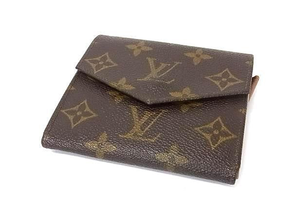 LOUIS VUITTON ルイヴィトン 三つ折り財布 ポルトモネビエ カルトクレディ M61660 ブラウン系 モノグラム レディース Wホック 美品
