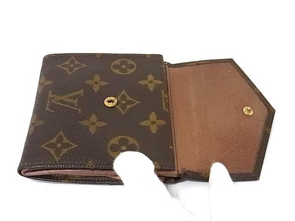 LOUIS VUITTON ルイヴィトン 三つ折り財布 ポルトモネビエ カルトクレディ M61660 ブラウン系 モノグラム レディース Wホック 美品