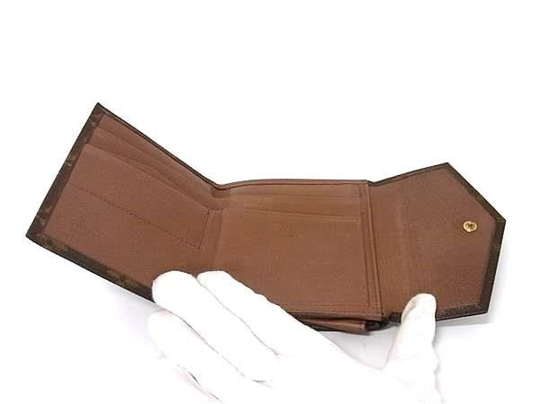 LOUIS VUITTON ルイヴィトン 三つ折り財布 ポルトモネビエ カルトクレディ M61660 ブラウン系 モノグラム レディース Wホック 美品