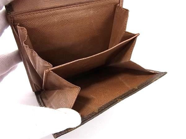 LOUIS VUITTON ルイヴィトン 三つ折り財布 ポルトモネビエ カルトクレディ M61660 ブラウン系 モノグラム レディース Wホック 美品