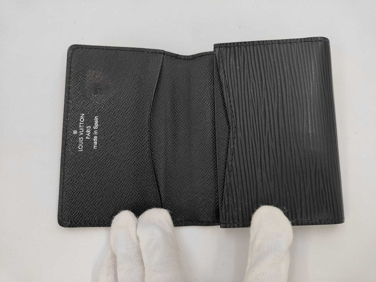 LOUIS VUITTON ルイヴィトン カードケース アンヴェロップ カルト ドゥ ヴィジット M56582 ブラック系 エピ メンズ 名刺入れ 美品