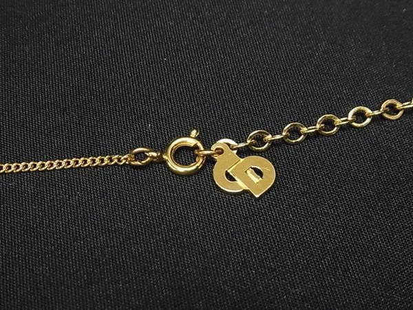 Christian Dior ディオール ネックレス CDロゴ ゴールド系 メタル ラインストーン レディース 超美品