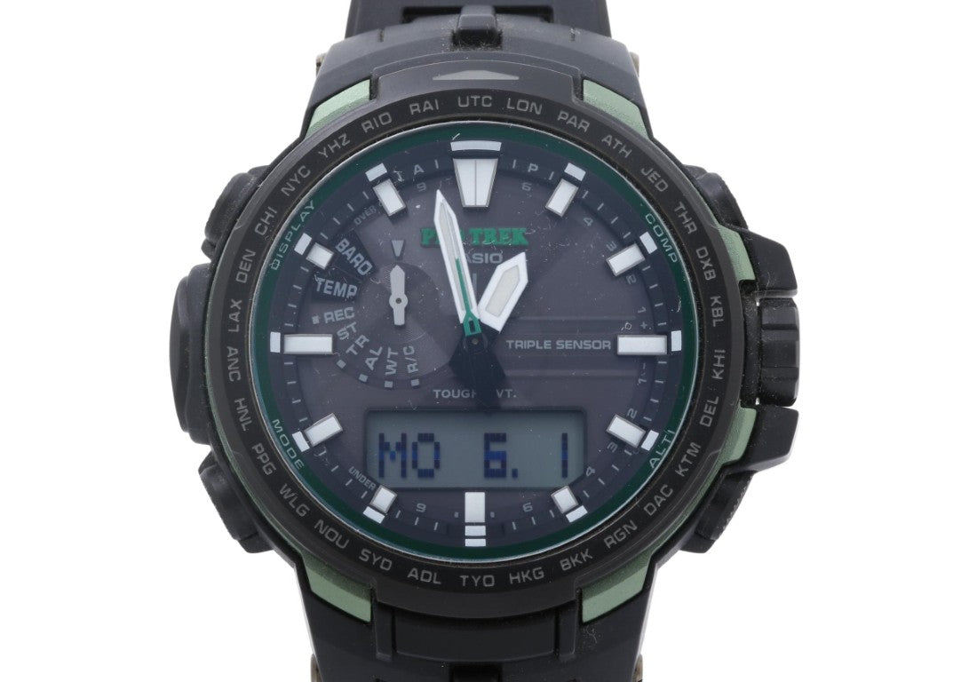 CASIO カシオ 時計 PRO TREK プロトレック クライマーライン PRW-6100FC-1JF ブラック系 ステンレス 樹脂 メンズ アナデジ 美品