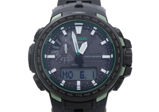 CASIO カシオ 時計 PRO TREK プロトレック クライマーライン PRW-6100FC-1JF ブラック系 ステンレス 樹脂 メンズ アナデジ 美品