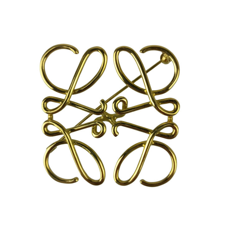 LOEWE ロエベ ブローチ ANAGRAM BROOCH アナグラム ブローチ ゴールド系 メタル ユニセックス 美品