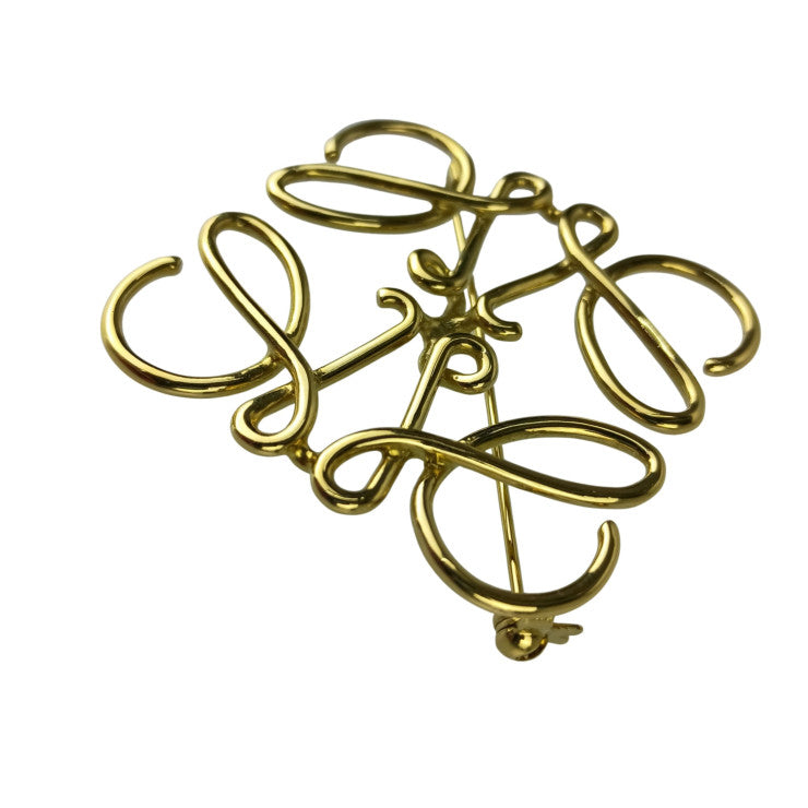 LOEWE ロエベ ブローチ ANAGRAM BROOCH アナグラム ブローチ ゴールド系 メタル ユニセックス 美品