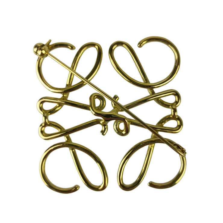 LOEWE ロエベ ブローチ ANAGRAM BROOCH アナグラム ブローチ ゴールド系 メタル ユニセックス 美品