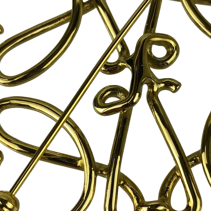 LOEWE ロエベ ブローチ ANAGRAM BROOCH アナグラム ブローチ ゴールド系 メタル ユニセックス 美品