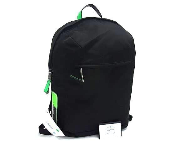 PRADA プラダ リュックサック テスート バックパック 2VZ021 ブラック グリーン系 ナイロン メンズ 超美品